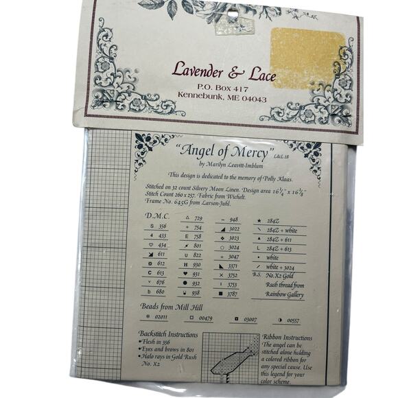 Lot of 5 NEW Lavender & Lace Victorian Designs Angel Cross Stitch Patterns - Picture 5 of 8